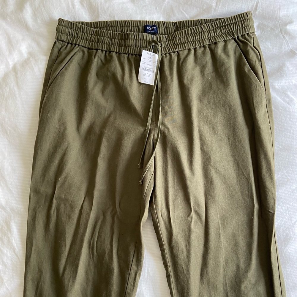 J. Crew | Olive linen straight leg pants | NWT